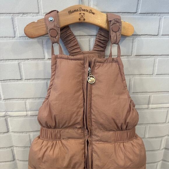 Toddler Girls 2-3T Snow Pants  Suit Winter Clothes Mauve Pink Zip-up Adjustable - Picture 2 of 9